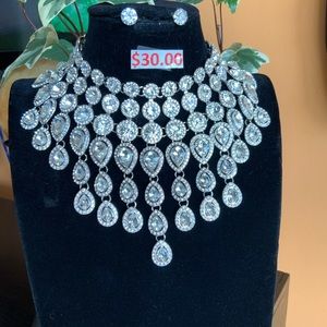 Statement Necklace Rhinestones $30.00